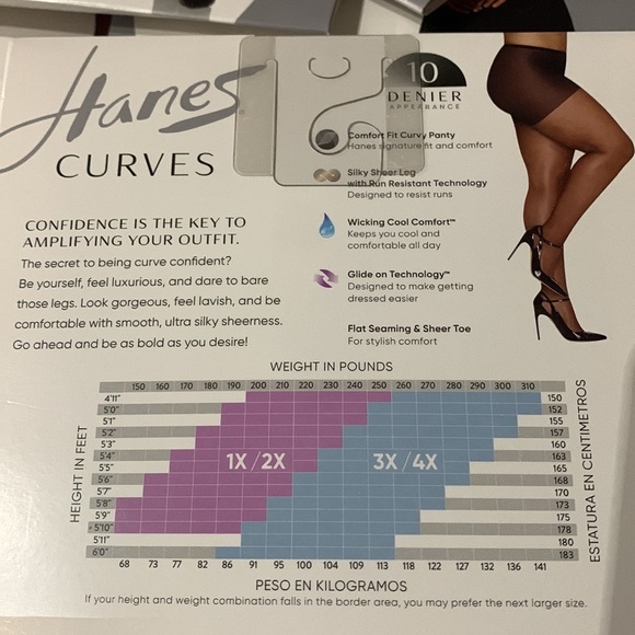 Hanes Plus Style 0A660 Silk Reflections Silky Sheer Size 2 Plus In - Foto 5